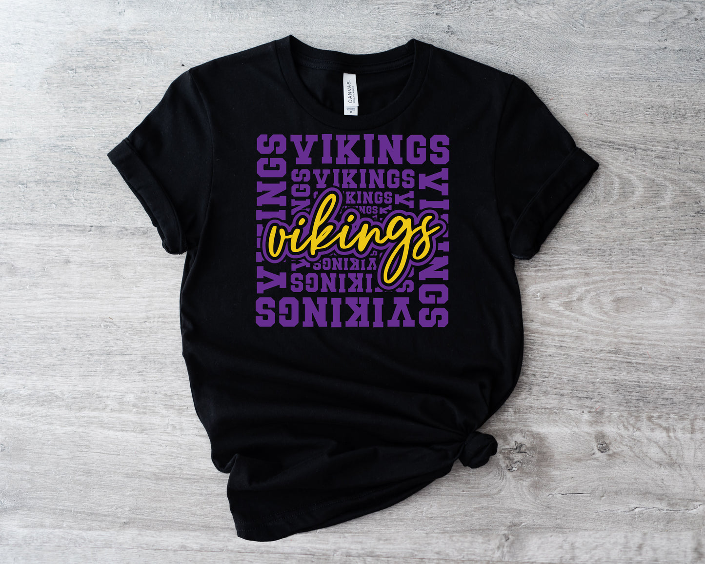 Vikings Purple & Gold on Black