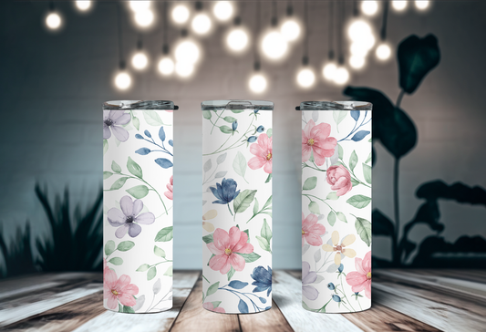 Blue Floral 20 oz Tumbler
