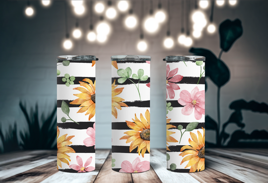 Fun Stripe & Floral 20oz Tumbler