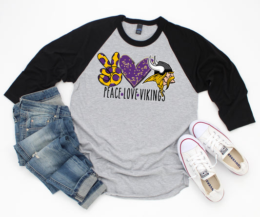 Peace, Love, Vikings Raglan