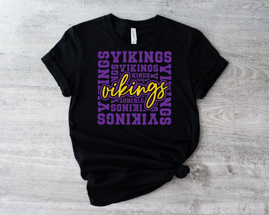 Vikings Purple & Gold on Black